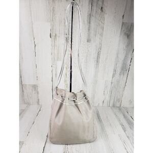 Lasso Gray Silver Drawstring Hobo Bag Shoulder Bag Women's Purse